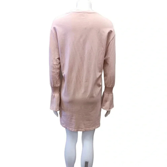 Zara Dusty Rose Tunic Mini Bell Sleeve Dress Size Small - Picture 4 of 10
